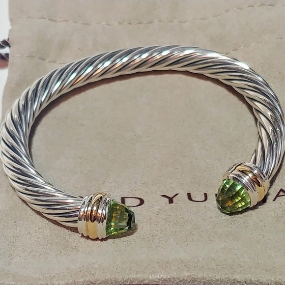 David Yurman Jewelry - David Yurman 7mm prasiolite cable bracelet gold M